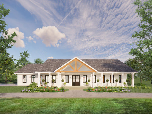 Cedar Springs Barndominium House Plan Design - 4 Bed 3 Bath - Double Garage - Drawings Blueprints