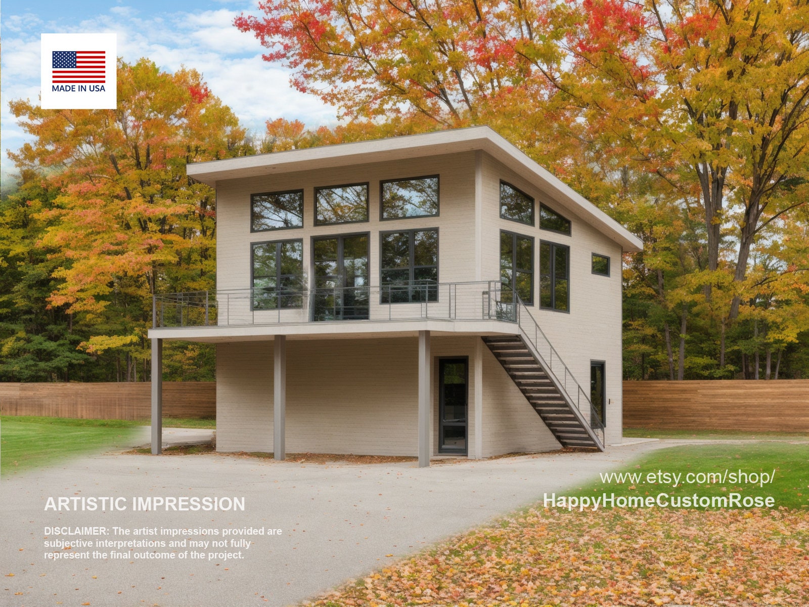 Tall Maple 2 story Detached 28'x28' Two Car Garage Loft House Plan Design - 2 Bed 1 Bath 784 sq ft - 2 Garage - Drawings Blueprints
