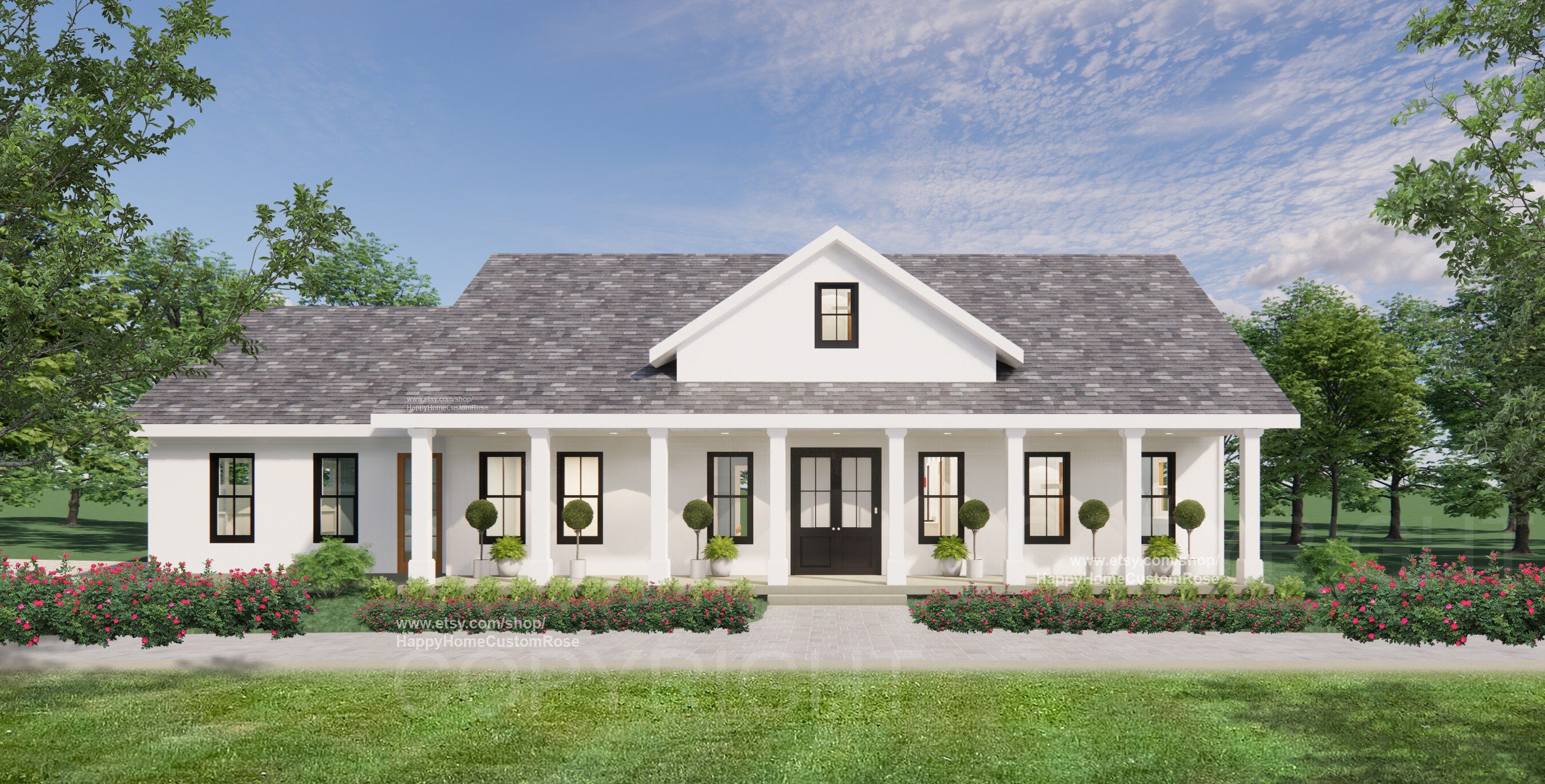 Cedar Springs Barndominium House Plan Design - Traditional - Modern Spacious - Double Garage - Drawings Blueprints