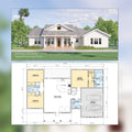 Majestic Maple Modern House Open Plan Design 70 x 48 - 3 Bed 2 Bath - 2050 Square Feet -  Drawings Blueprints