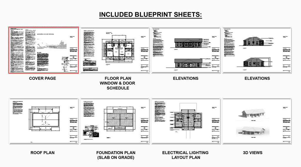 Gable Truss Duplex House Plan Design - 1820 SF - Modern Spacious Multifamily - Drawings Blueprints - Investment Property