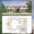Cedar Shake Traditional House Plan Design - Modern Spacious - Double Garage - Drawings Blueprints + electrical