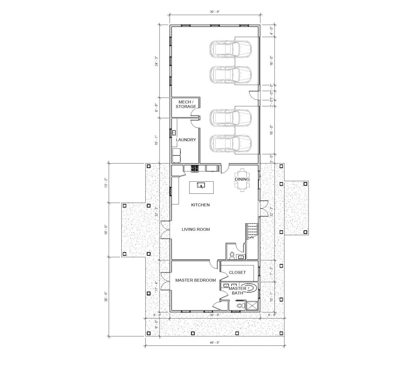 Crystal Springs 2 level Barndominium House Plan Design - 5 Bed 3.5 Bath 2,970 sq ft - 4 Garage - Drawings Blueprints