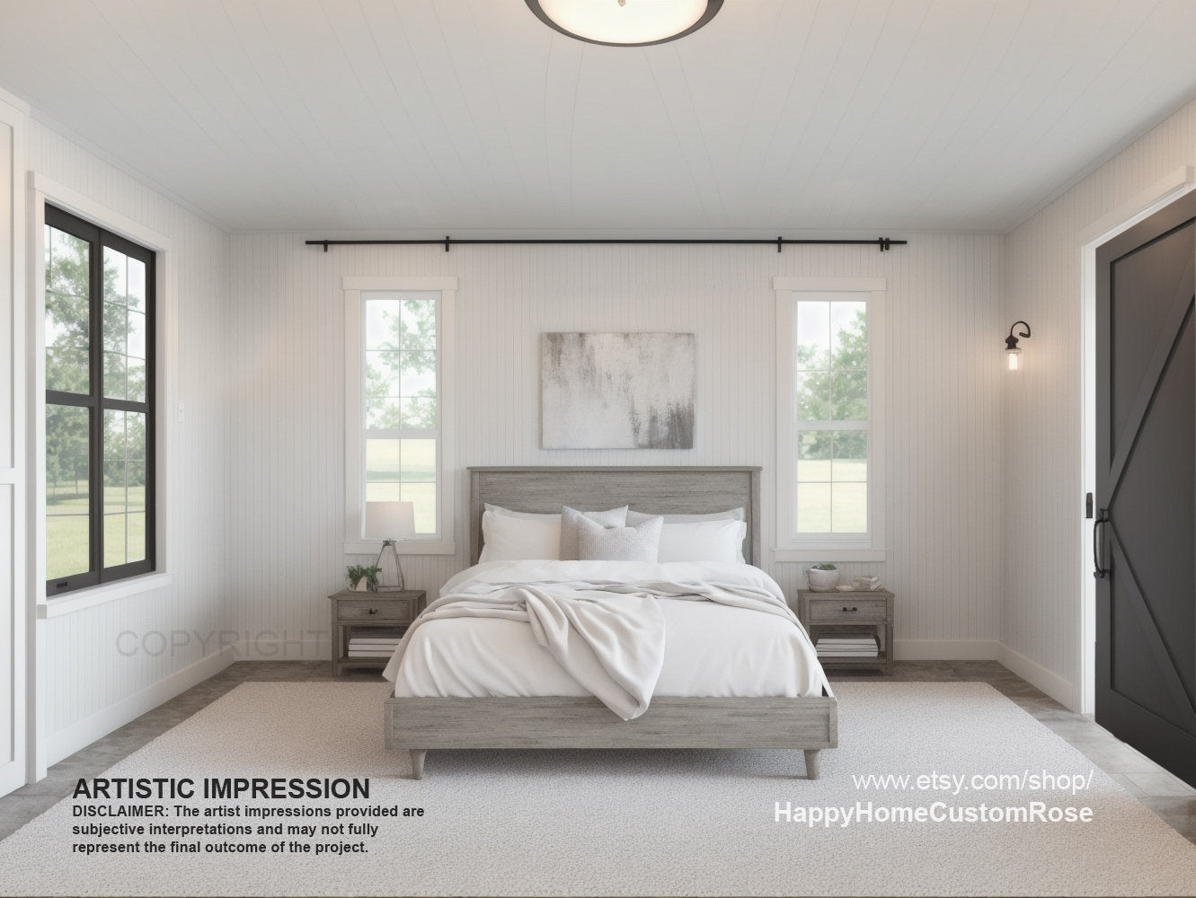 Cypress Barndominium - 82' x 35' House Plan Design - 3 Bed 2.5 Bath 1870 SF - Drawings Blueprints