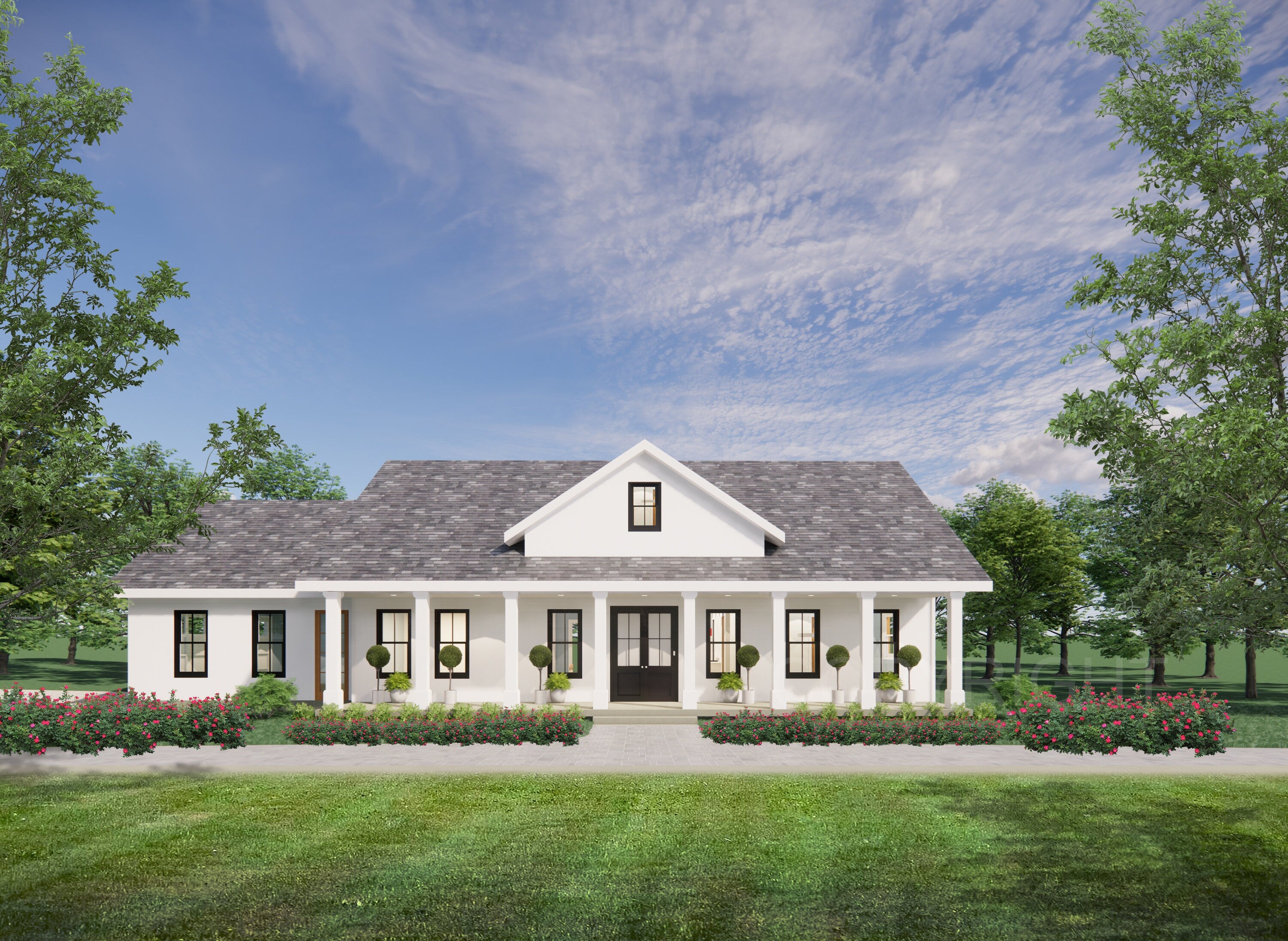 Cedar Springs Barndominium House Plan Design - Modern Spacious - Double Garage - Drawings Blueprints