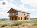 Tall Oak 2 story Barndominium House Plan Design - 3 Bed 2.5 Bath 2300 sq ft - 2 Garage - Drawings Blueprints