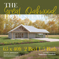 Great Ozark Homestead Barndominium - 40' x 65' House Plan Design - 2 Bed 1.5 Bath - Drawings Blueprints