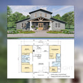 Hayloft Haven Two Story Monitor Style Barndominium House Plans - Open Plan Design - 4 Bed 3.5 Bath - Drawings Blueprints