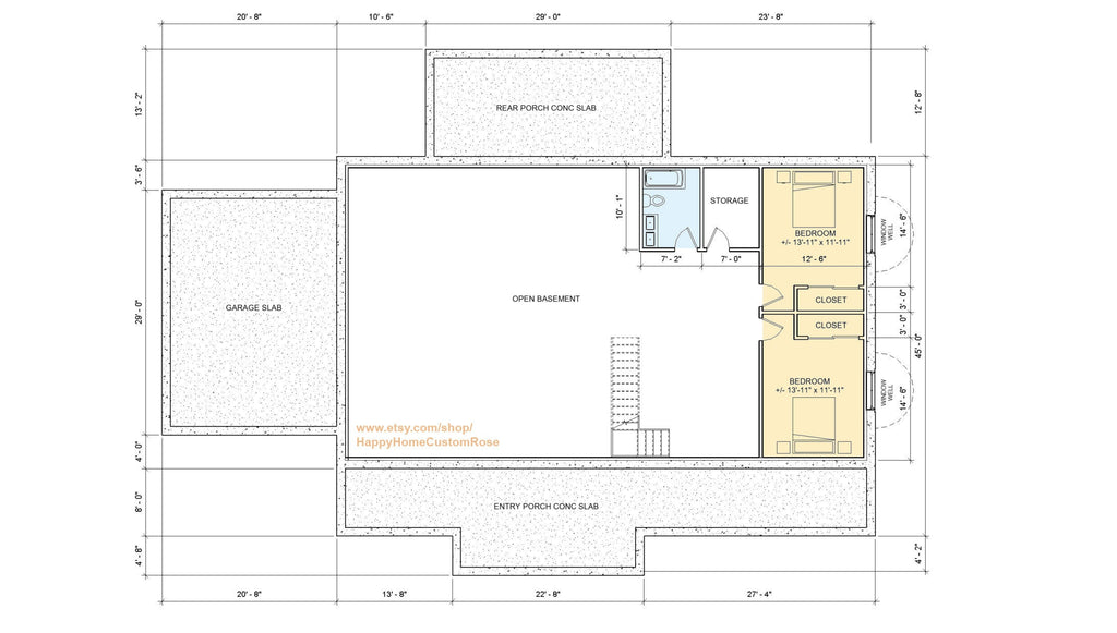 Cedar Springs Barndo House Plan with Basement - 6 Bed 3 Bath - Double Garage - Drawings Blueprints + Foundation, Electrical Lighting Plan