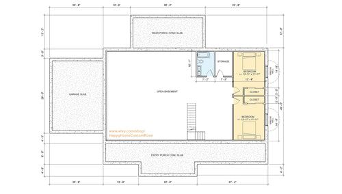 Cedar Springs Barndo House Plan with Basement - 6 Bed 3 Bath - Double Garage - Drawings Blueprints + Foundation, Electrical Lighting Plan