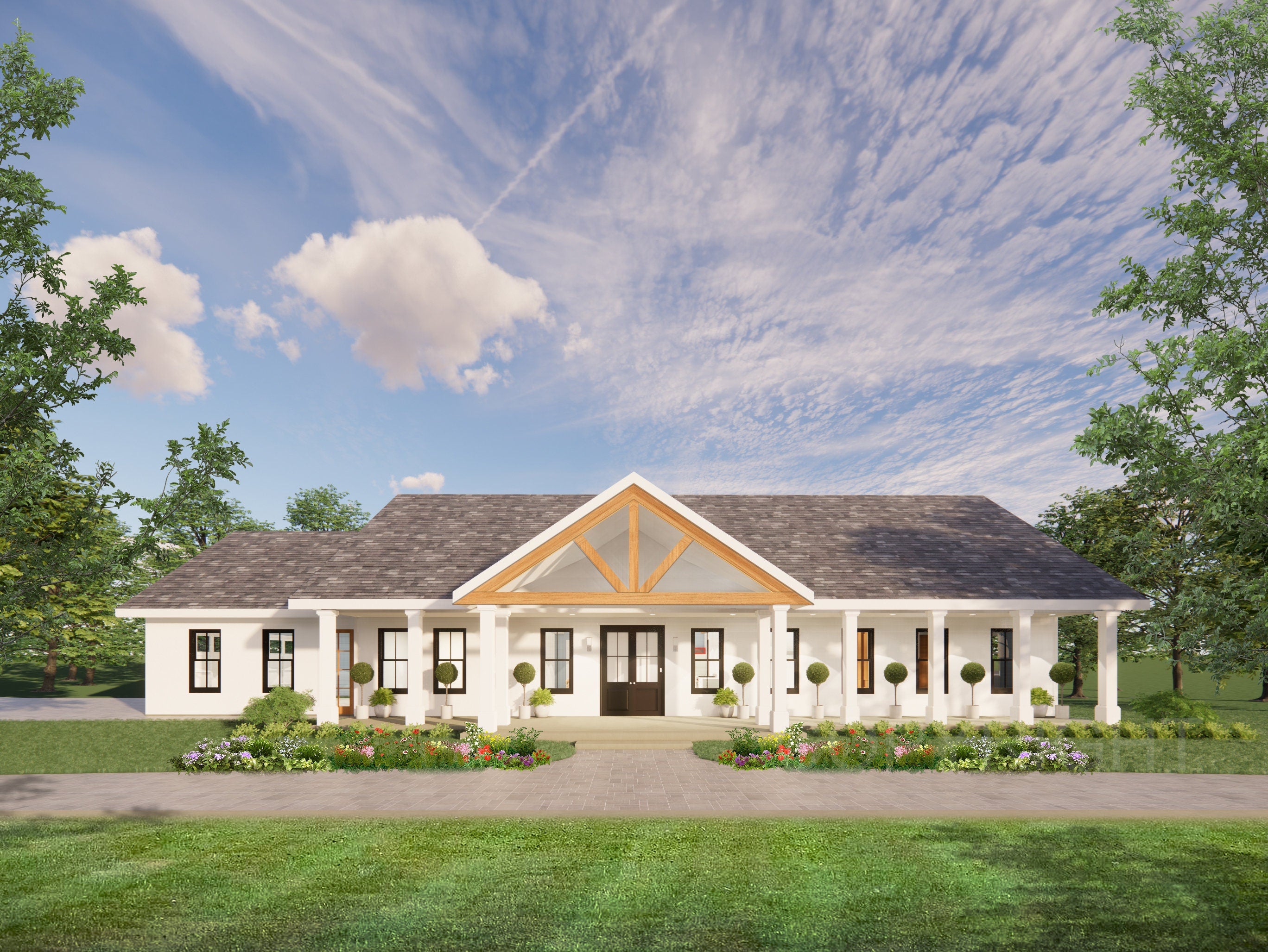 Cedar Springs Barndo House Plan with Basement - 6 Bed 3 Bath - Double Garage - Drawings Blueprints + Foundation, Electrical Lighting Plan