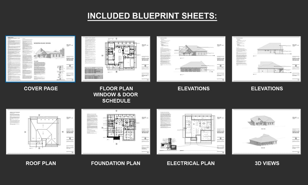 Brick Lane Farmstead House Plan - 55x46, 1823 SF, 3 Bed 3 Bath with Office - Modern Blueprints