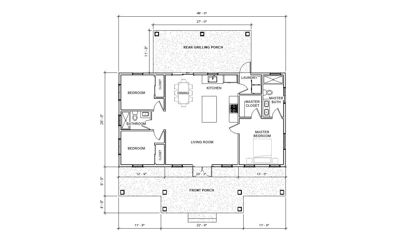 Cozy Cedar Springs Custom House Design - Modern Ranch Farmhouse 1200 Square Feet - Drawings Blueprints - Electrical
