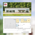 High Ridge Farmstead House Plan - 100x38, 2135 SF, 3 Bed 2 Bath with 3-Car Garage & Workshop