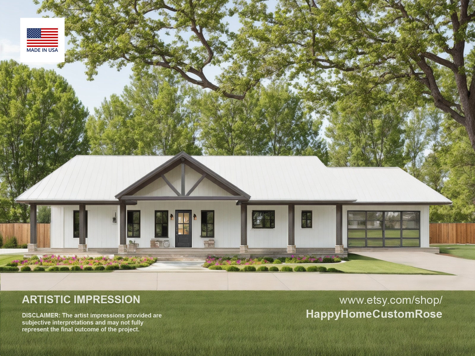Harvest Farmstead Modern House Open Plan Design 84 x 30 - 3 Bed 2.5 Bath 2 Car -  Drawings Blueprints