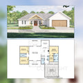 Riverside Farmhouse Modern House Open Plan Design 3 Bed 2.5 Bath 2 Car -  Drawings Blueprints