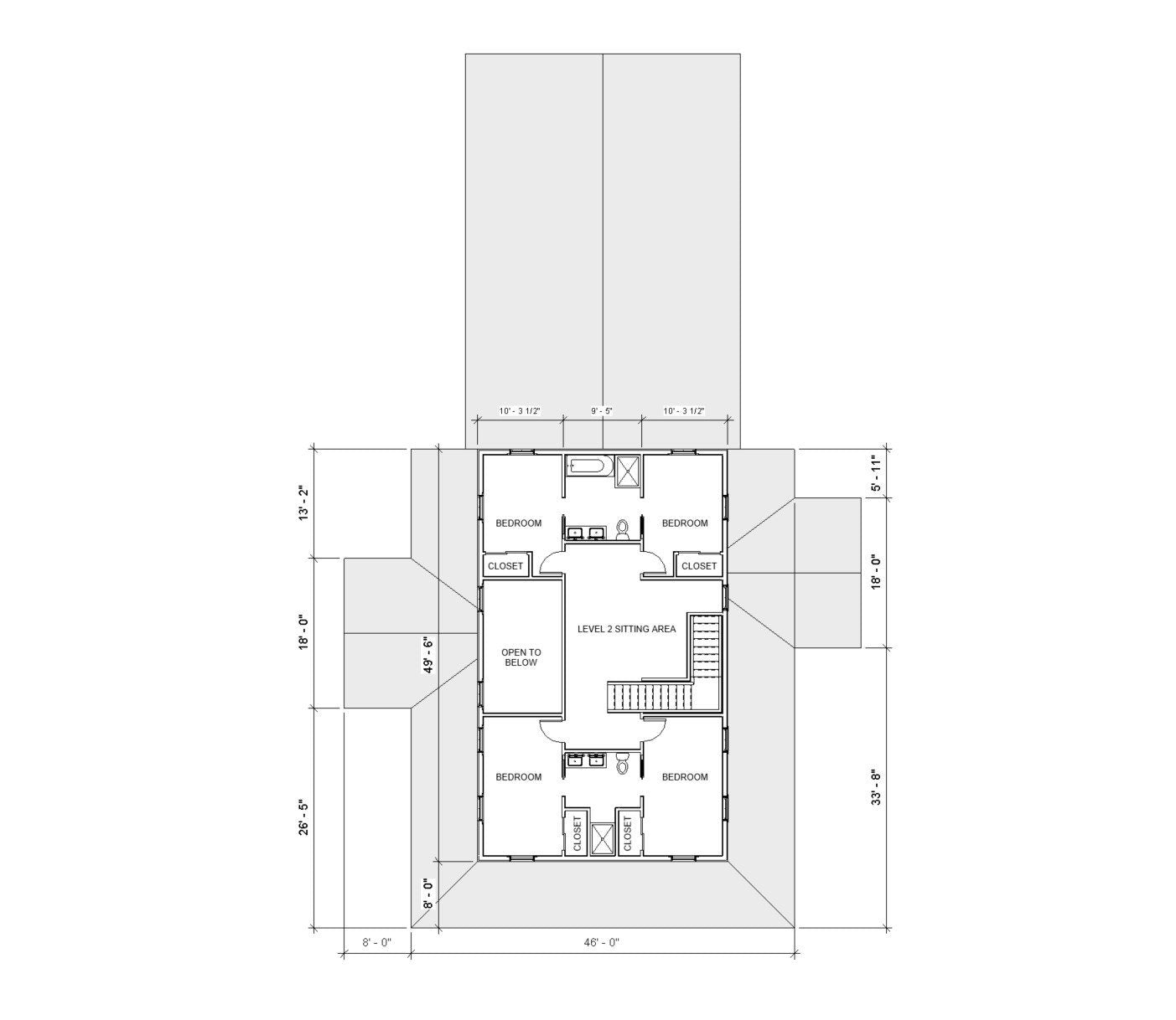 Crystal Springs 2 level Barndominium House Plan Design - 5 Bed 3.5 Bath 2,970 sq ft - 4 Garage - Drawings Blueprints
