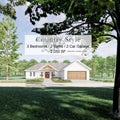 Riverside Farmhouse House Plan - 2005 SF, 3 Bed 2.5 Bath - Modern Open Floor Plan with 2-Car Garage