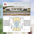 Hip Roof Duplex Investment Rental Plan - 2 Bed 2 bath - 1228 SF - Modern Spacious Multifamily - Drawings Blueprints - Investment Property