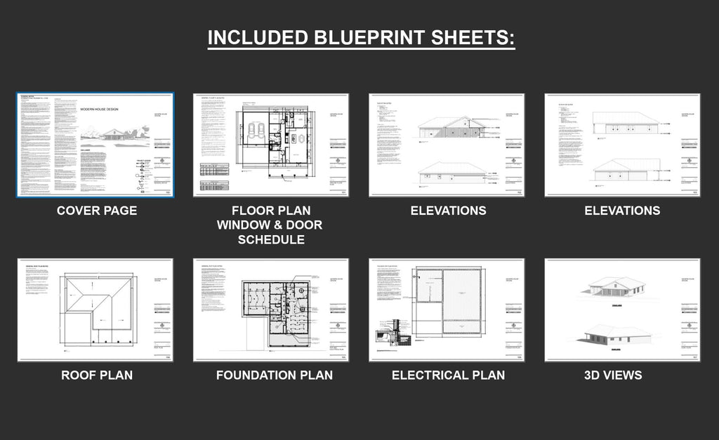Magnolia Homestead Modern House Open Plan Design 60 x 30 - 3 Bed 2 Bath 1730sf -  Drawings Blueprints