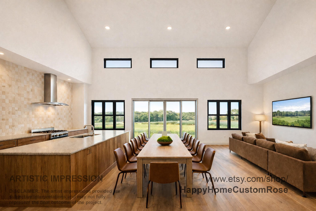 Mighty Maple Barndominium House Plan - 2636 SF, 4 Bed 3.5 Bath - Modern Open Floor Plan Blueprints