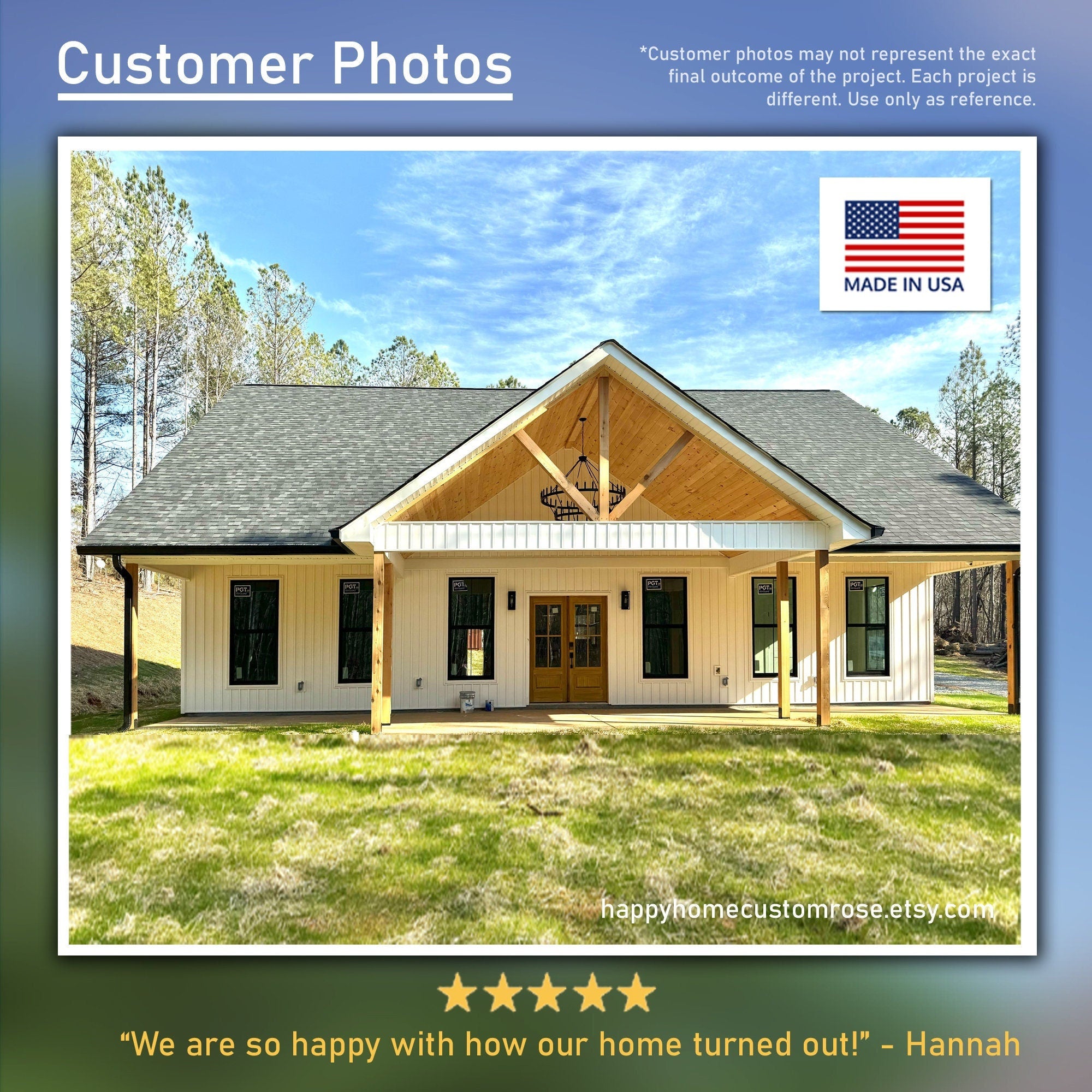 Oak Springs House Plans - Open Plan Design - Modern Farmhouse 3 Bed/2 Bath 1500 Square Feet - Drawings Blueprints