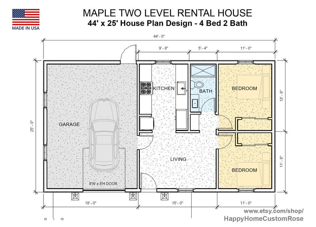 Maple two-level Duplex House Plan Design - 2200 SF - Modern Multifamily - Drawings Blueprints - Investment Property + Electrical Layout