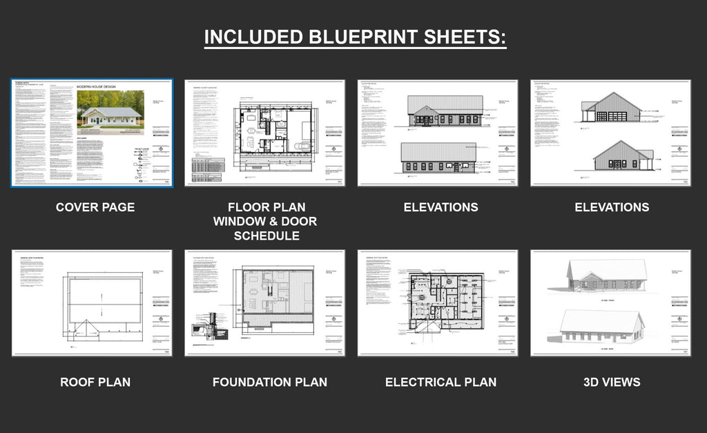 Luxury Farmhouse Barndominium - 64' x 40' House Plan Design - 2 Bed 2 Bath - Drawings Blueprints