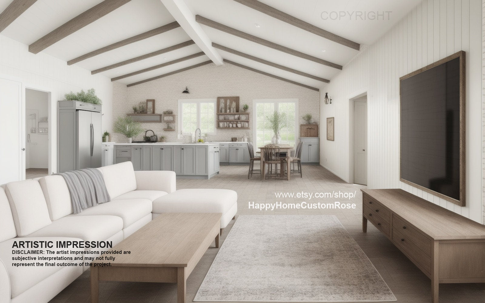 Farmhouse Barndominium - 40' x 60' House Plan Design - 3 Bed 2 Bath - Drawings Blueprints