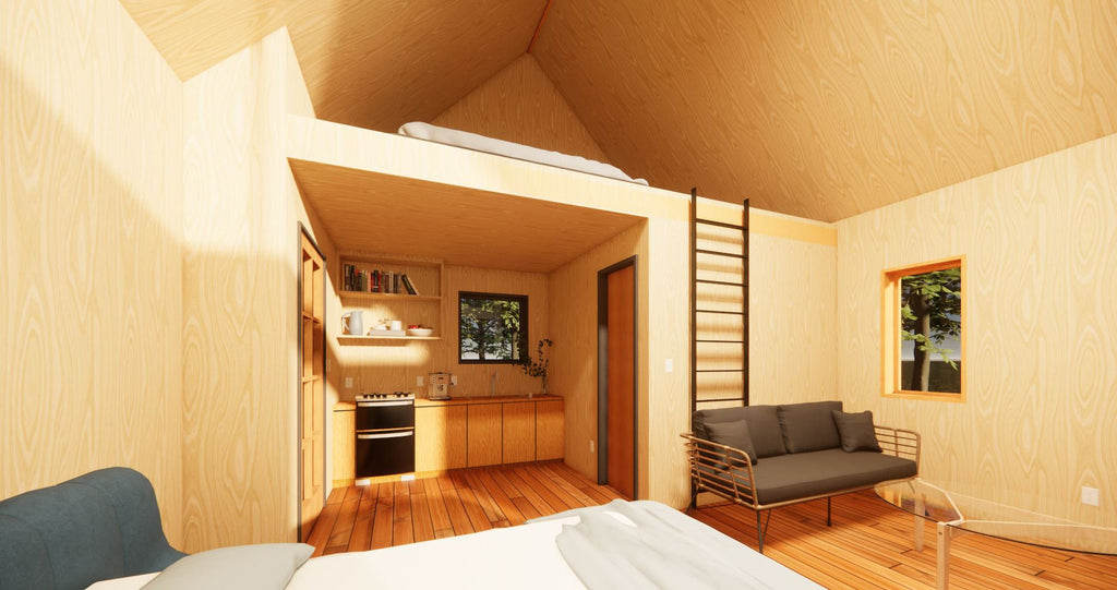 Modern ADU Cabin Plans 20x19 - Yosemite Guest House - Tiny Home Blueprints