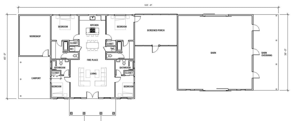 The Barndominium Estate house 4 bed 3 bath Custom House Plans and Blueprints