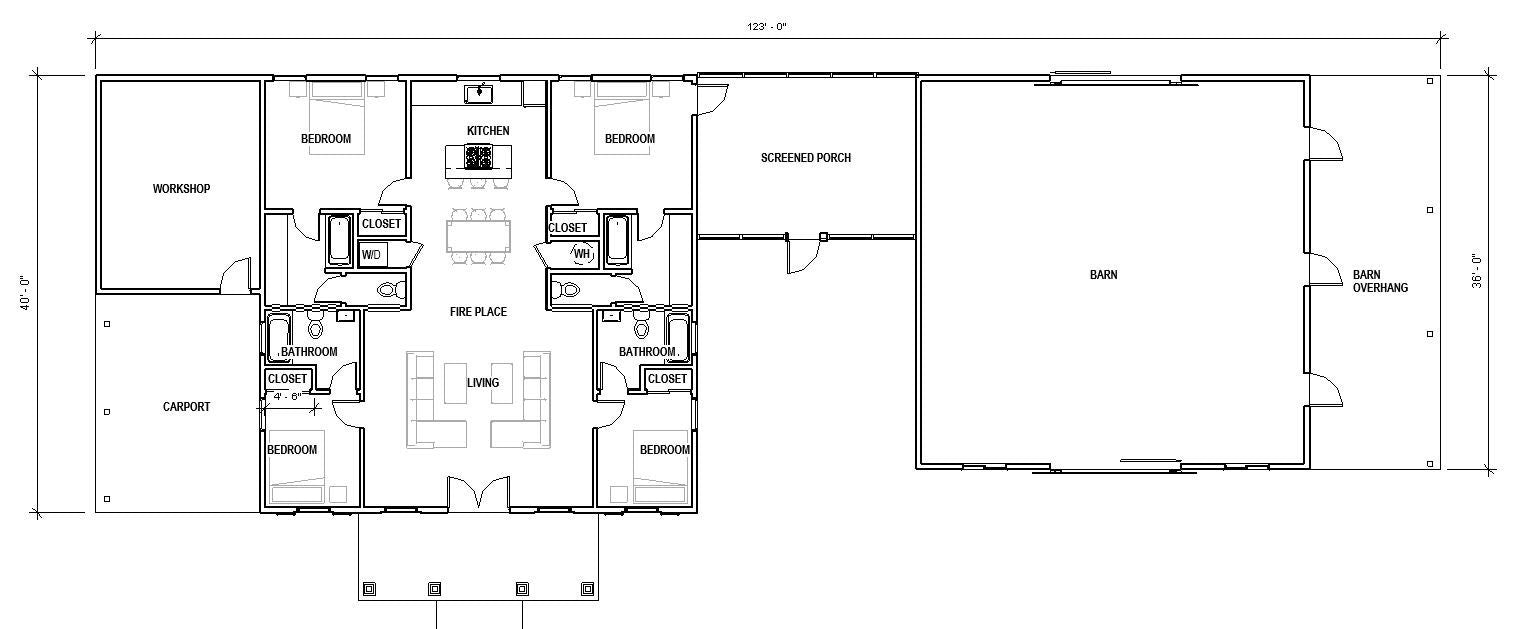 The Barndominium Estate house 4 bed 3 bath Custom House Plans and Blueprints