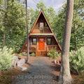 A-Frame Cabin Plans 22x36 - Modern Vacation Home - Tiny House Blueprints