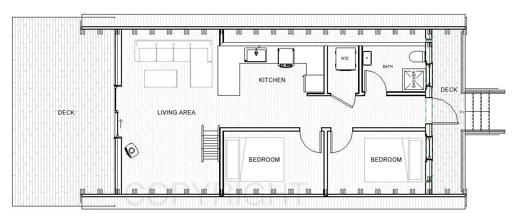 A-Frame Cabin Plans 22x36 - Modern Vacation Home - Tiny House Blueprints