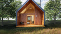 Modern ADU Cabin Plans 19x28 - Catskills Guest House - Tiny Home Blueprints