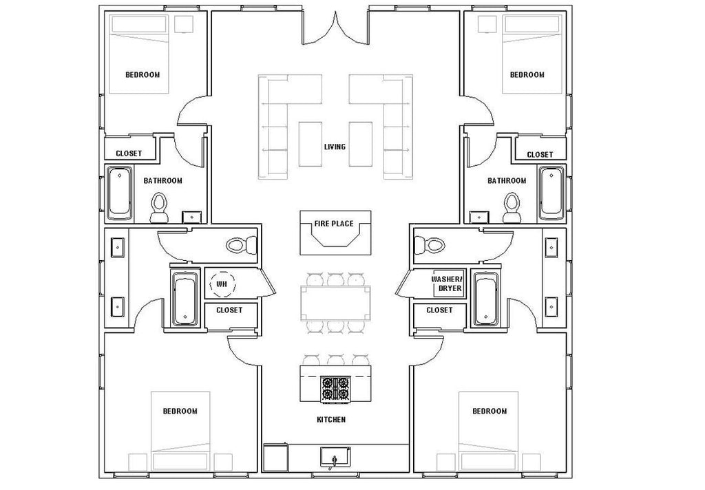 The grand estate house 4 bed 4 bath (40'x40') Custom House Plans and Blueprints
