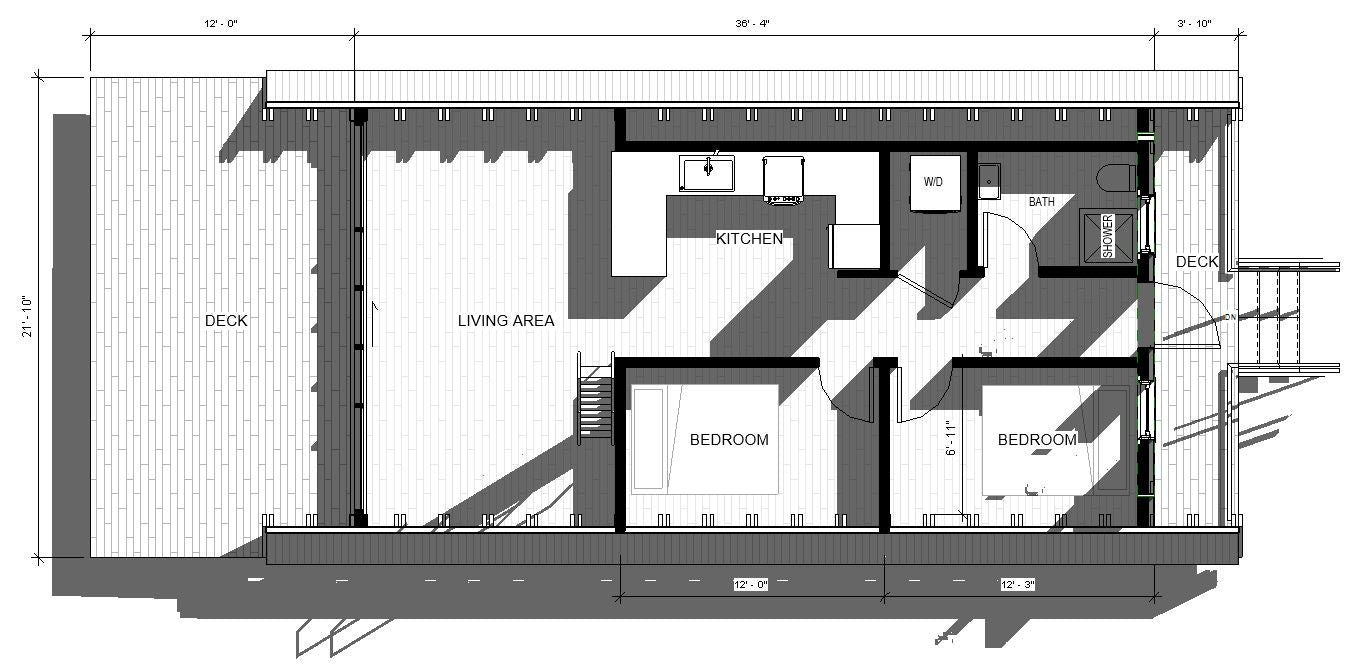 Modern Yosemite A Frame 22' x 36' Spacious Cabin / Tiny House / A-Frame House Design Concept Plans