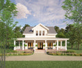 The Cottage Farmhouse Plan 3 bed 3.5 bath (51'x48') Custom House Plans and Blueprints - Upper Gable Design