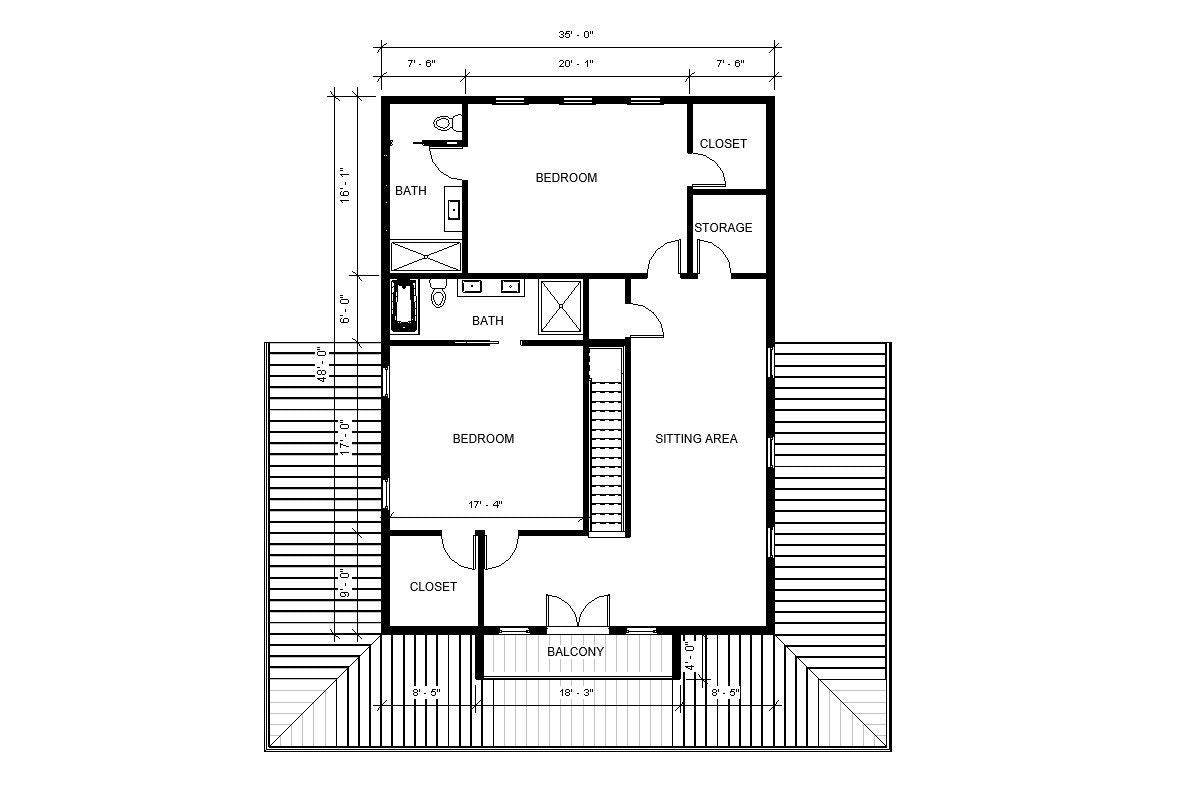Old Southern Charm Farmhouse Plan 3 bed 3.5 bath (55'x58') Custom House Plans and Blueprints
