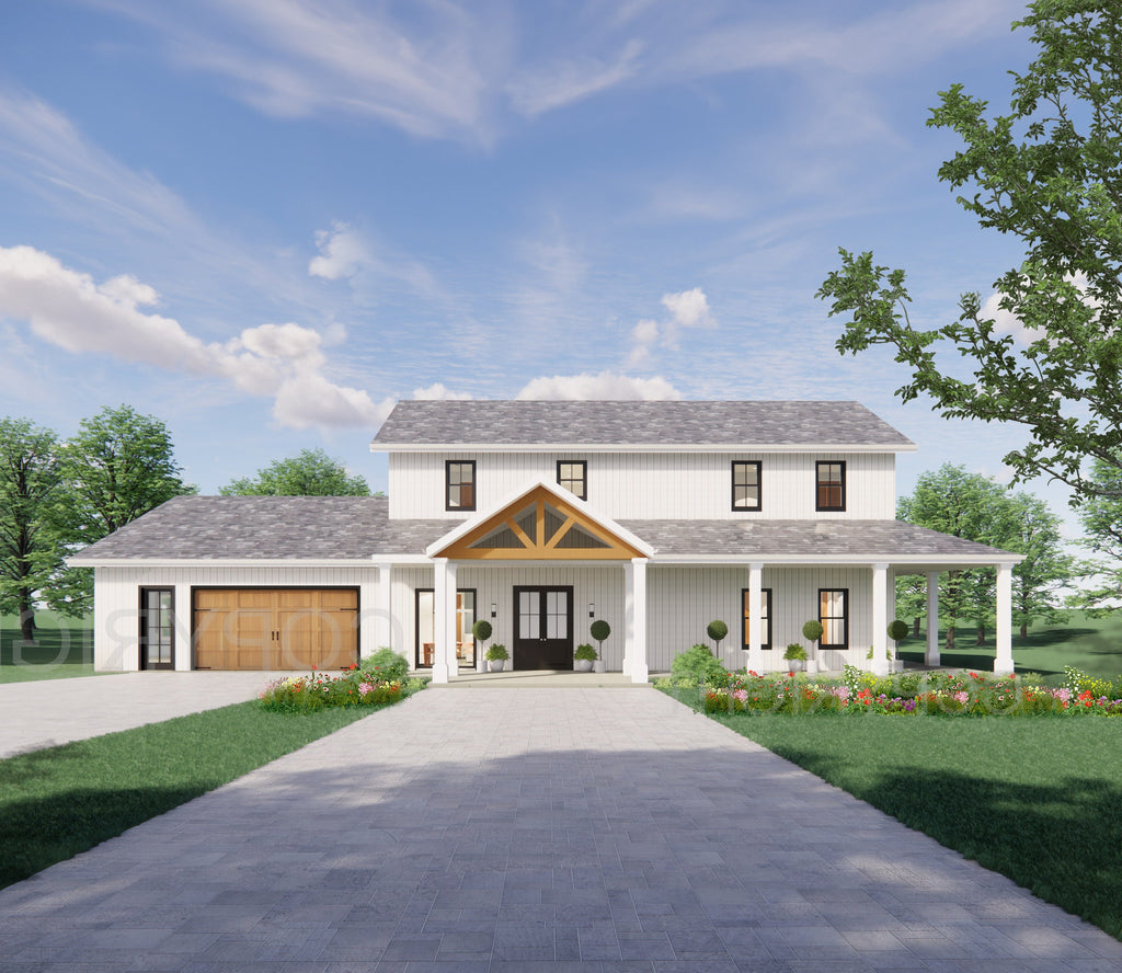 Custom Crystal Springs 2 level Barndominium House Plan Design - 5 Bed 3.5 Bath - 2 Garage
