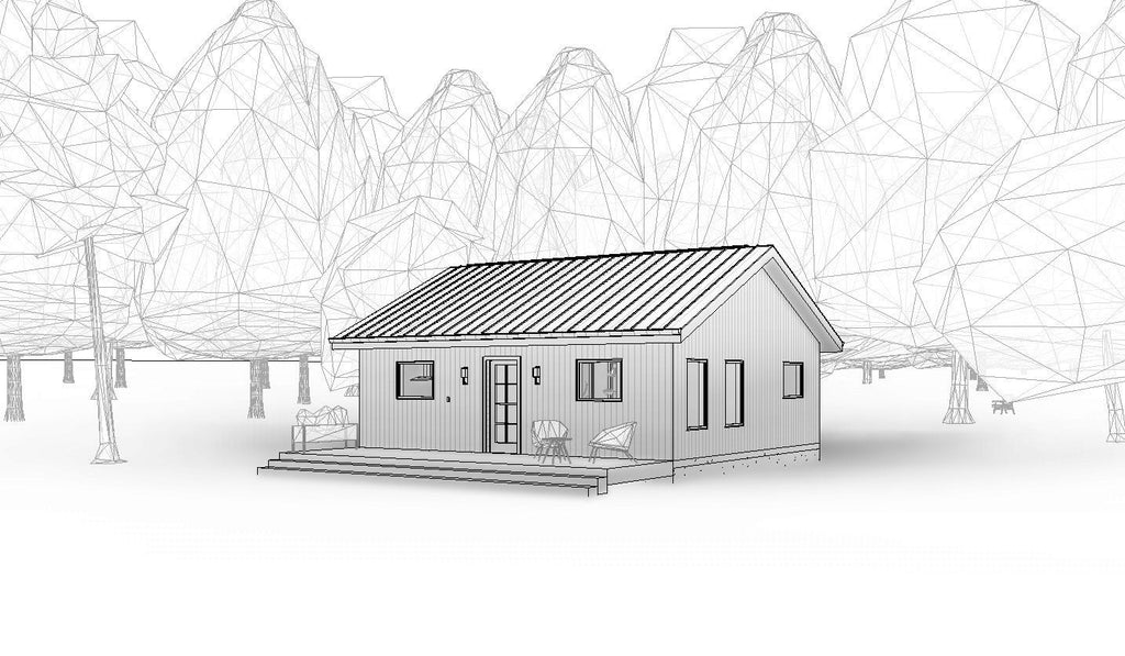 The Twin Tulip ADU 2 bed 1 bath (30'x25') 750SF Custom House Plans and Blueprints