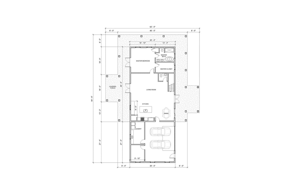 Custom Crystal Springs 2 level Barndominium House Plan Design - 5 Bed 3.5 Bath - 2 Garage