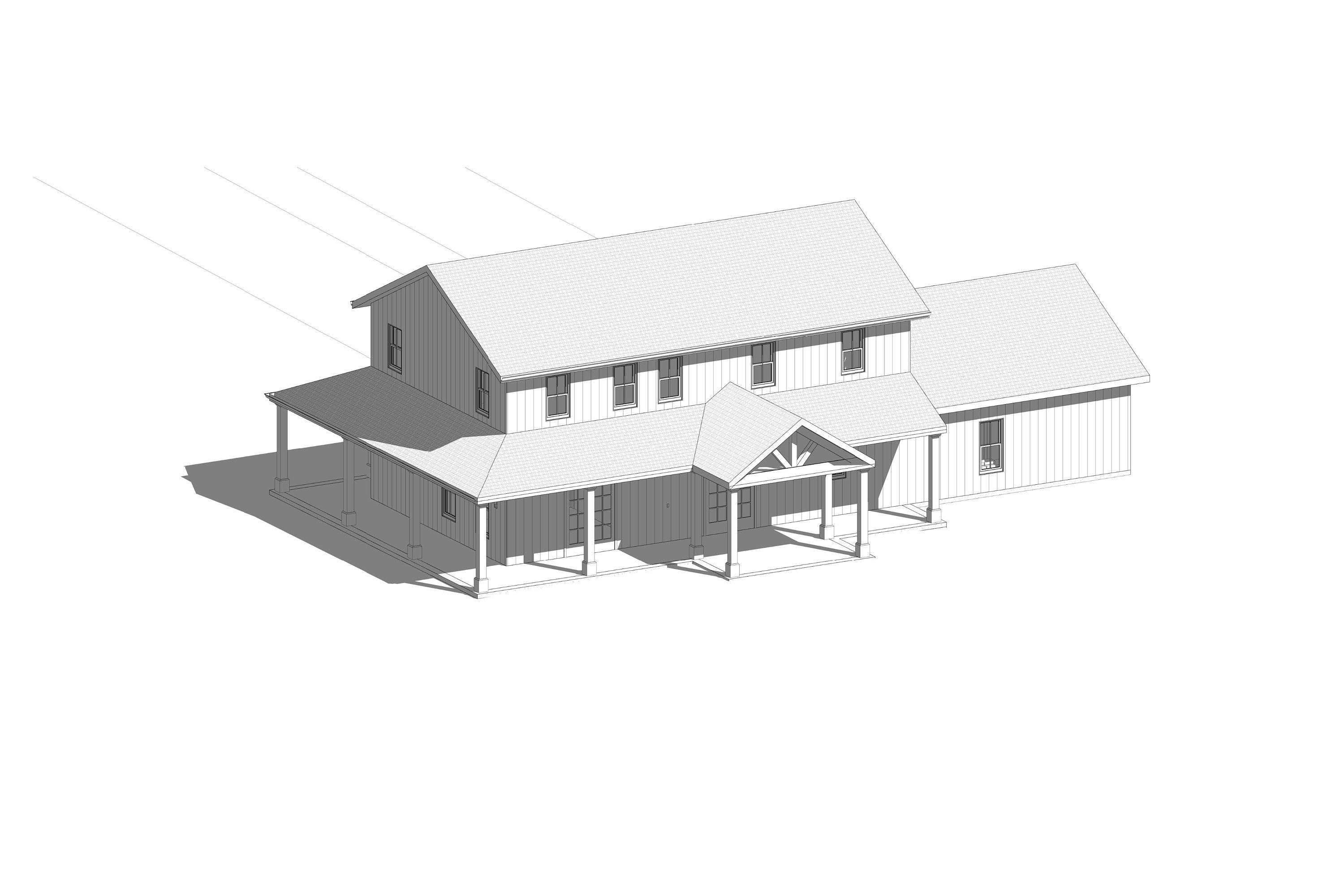 Custom Crystal Springs 2 level Barndominium House Plan Design - 5 Bed 3.5 Bath - 2 Garage