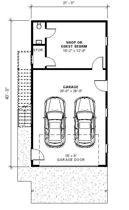 Tall Pine I Two level (21x40') Custom House Plans and Blueprints