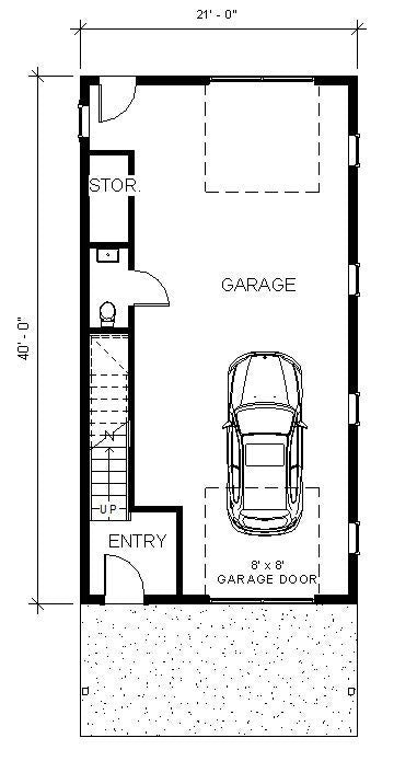 Tall Cypress I Two level (21x40') Custom House Plans and Blueprints