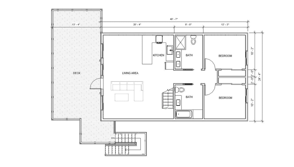 Modern Vacation A-Frame 24' x 40' Open Plan Cabin / Construction Blueprint House Design Concept Plans