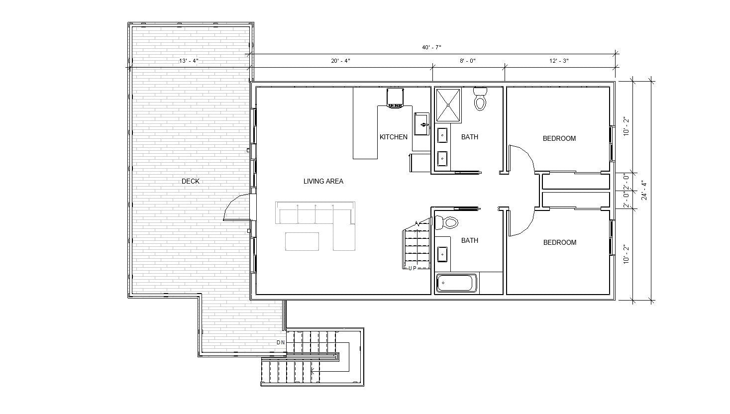 Modern Vacation A-Frame 24' x 40' Open Plan Cabin / Construction Blueprint House Design Concept Plans