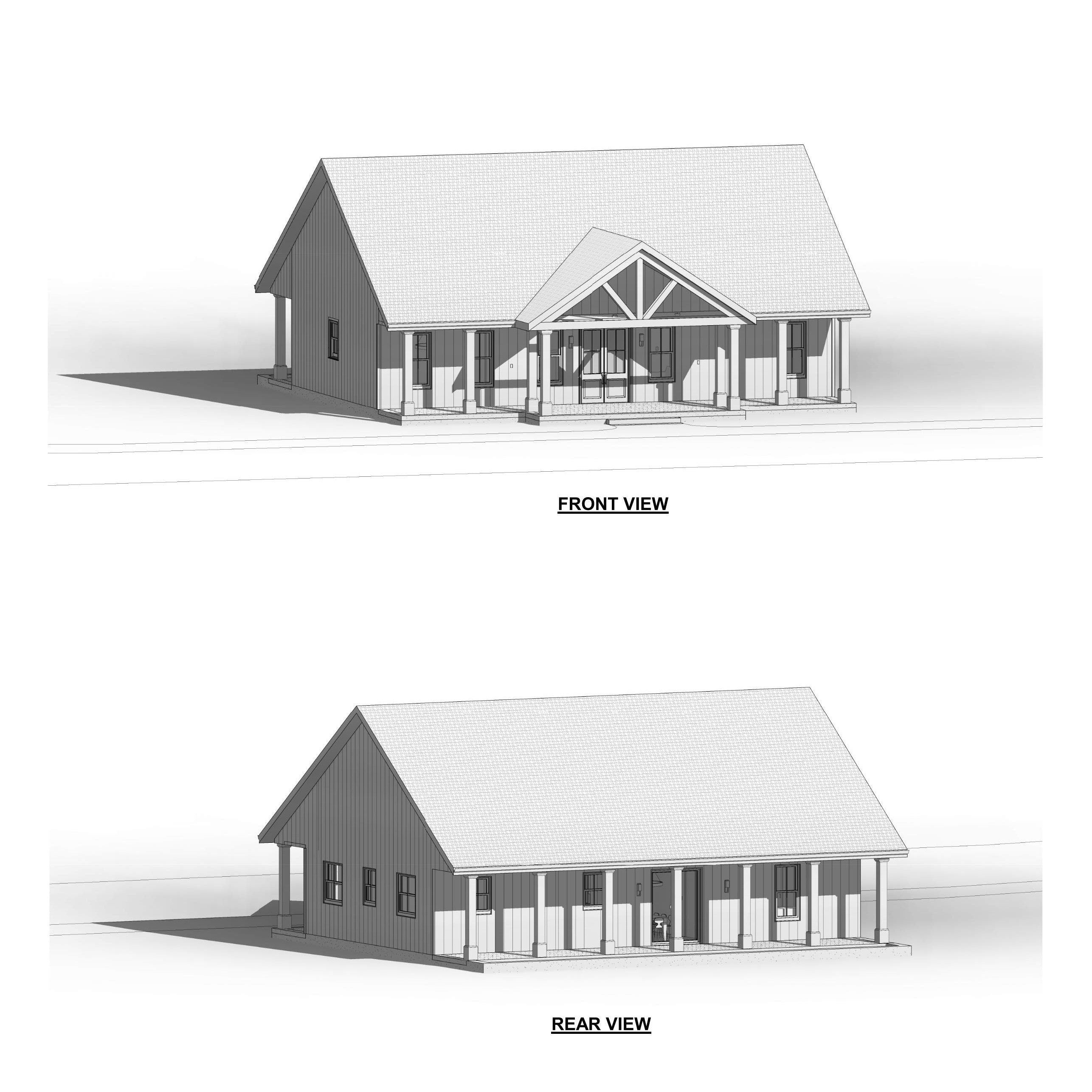 Spacious Open Plan House 3 bed 2 bath (50'x30') Custom House Plans and Blueprints