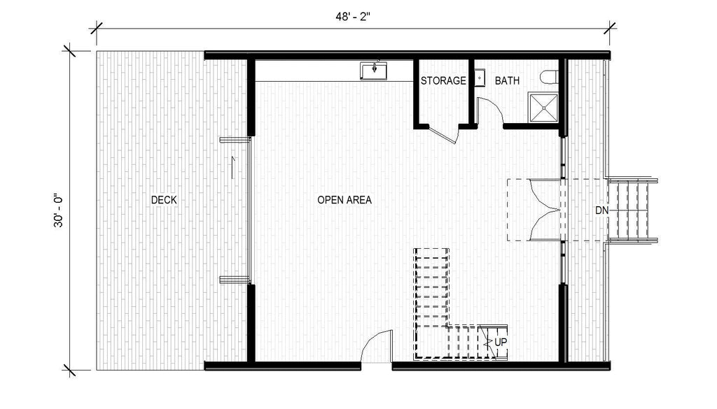 Modern Vacation Cabin Loft 30' x 30' Open Plan Cabin / Design Blueprint House Concept Pricing Plans