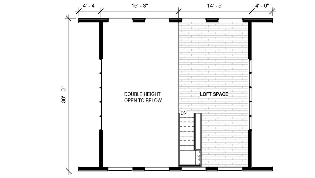 Modern Vacation Cabin Loft 30' x 30' Open Plan Cabin / Design Blueprint House Concept Pricing Plans